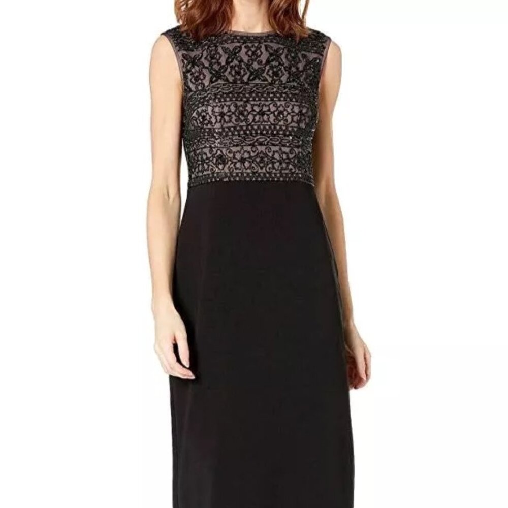 Adrianna Papell Beaded Column Gown